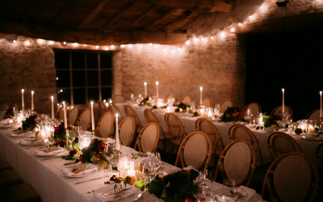 Intimate Tuscan Villa Wedding with Cozy Autumnal Decor and Natural Woodland Accents