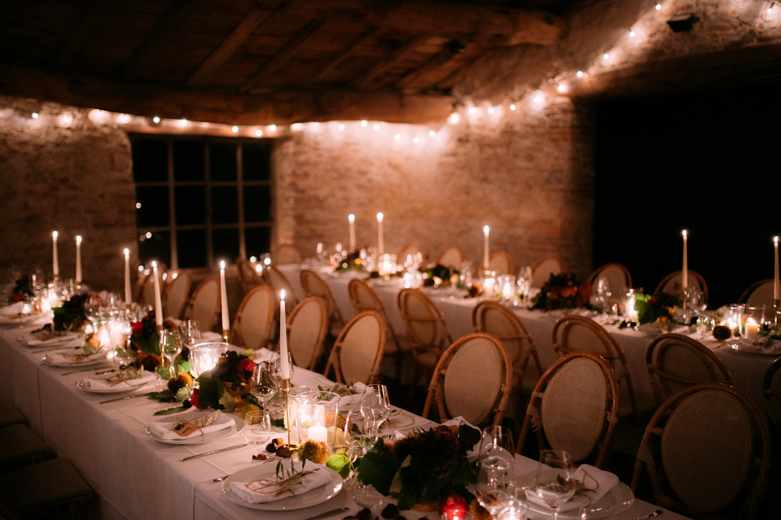 Intimate Tuscan Villa Wedding with Cozy Autumnal Decor and Natural Woodland Accents